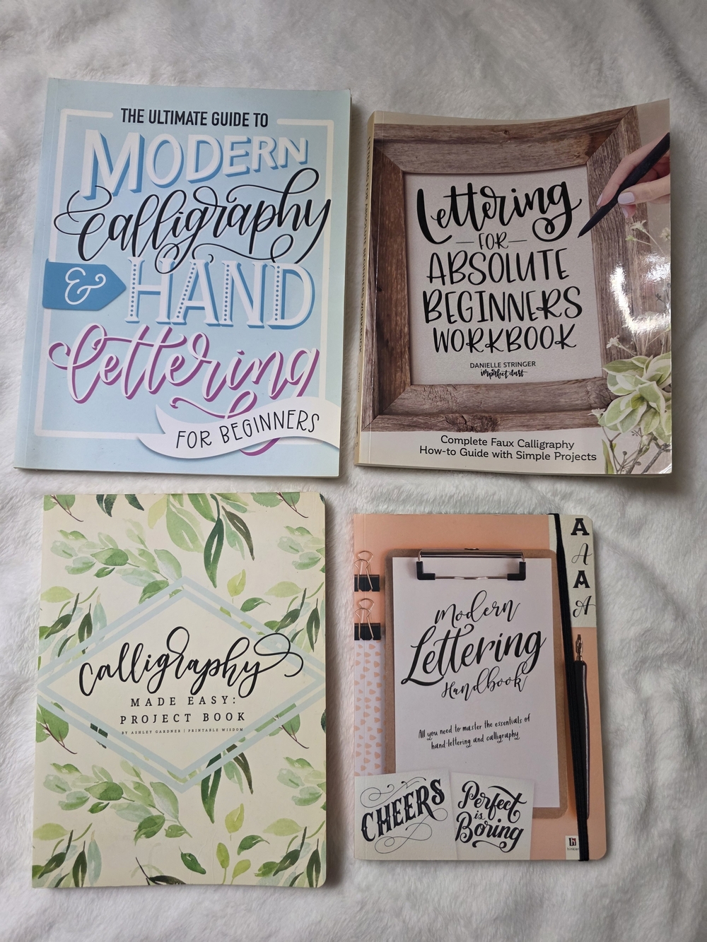 4 Hand lettering/Calligraphy Handbooks Workbooks Beginners